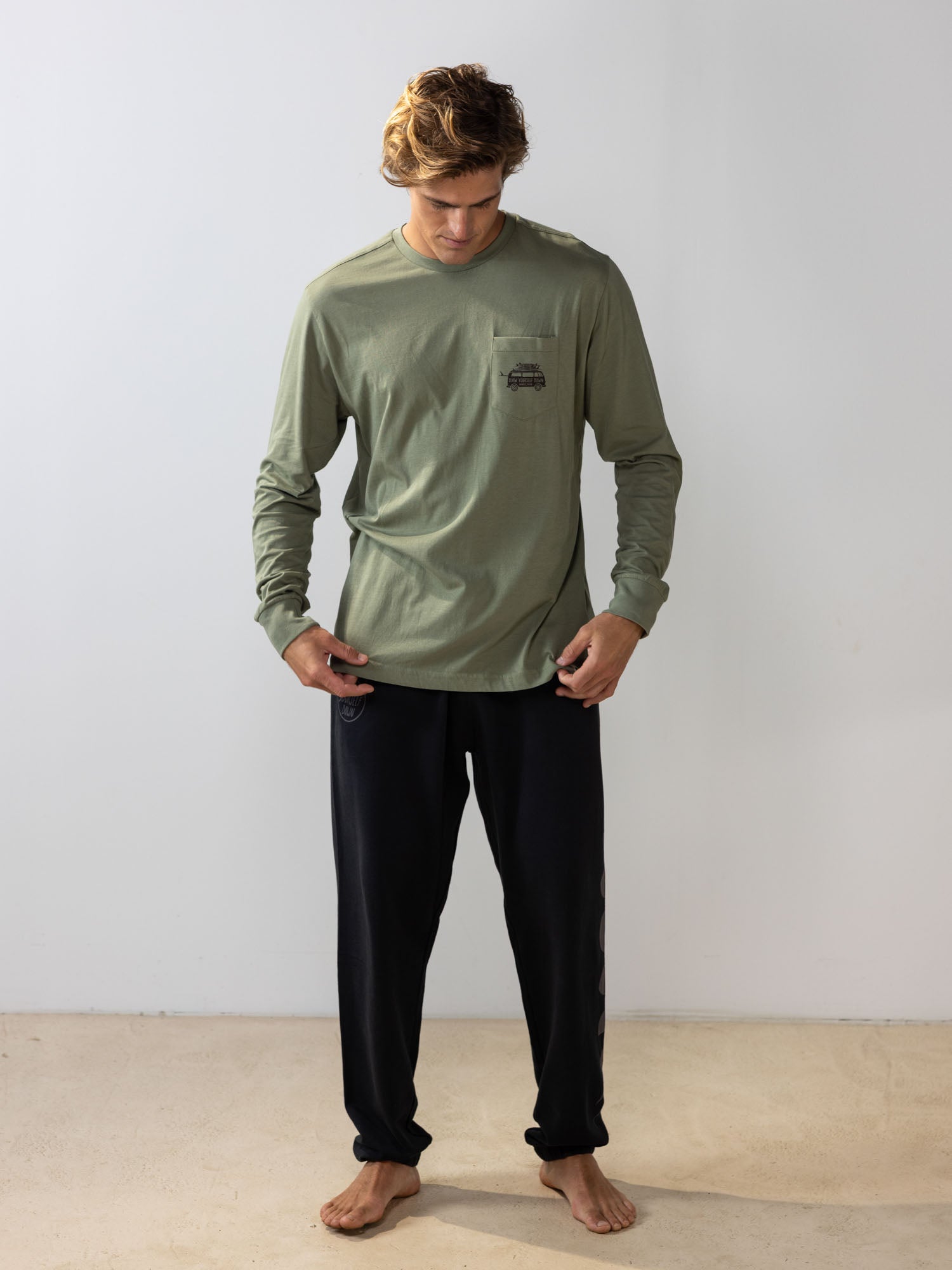 Surf Van L/S Pocket Tee | Organic Cotton | Slow Yourself Down - Mens Shirts