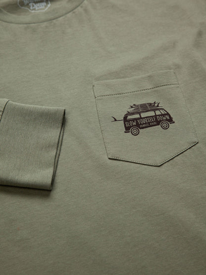 Surf Van L/S Pocket Tee | Organic Cotton | Slow Yourself Down - Mens Shirts