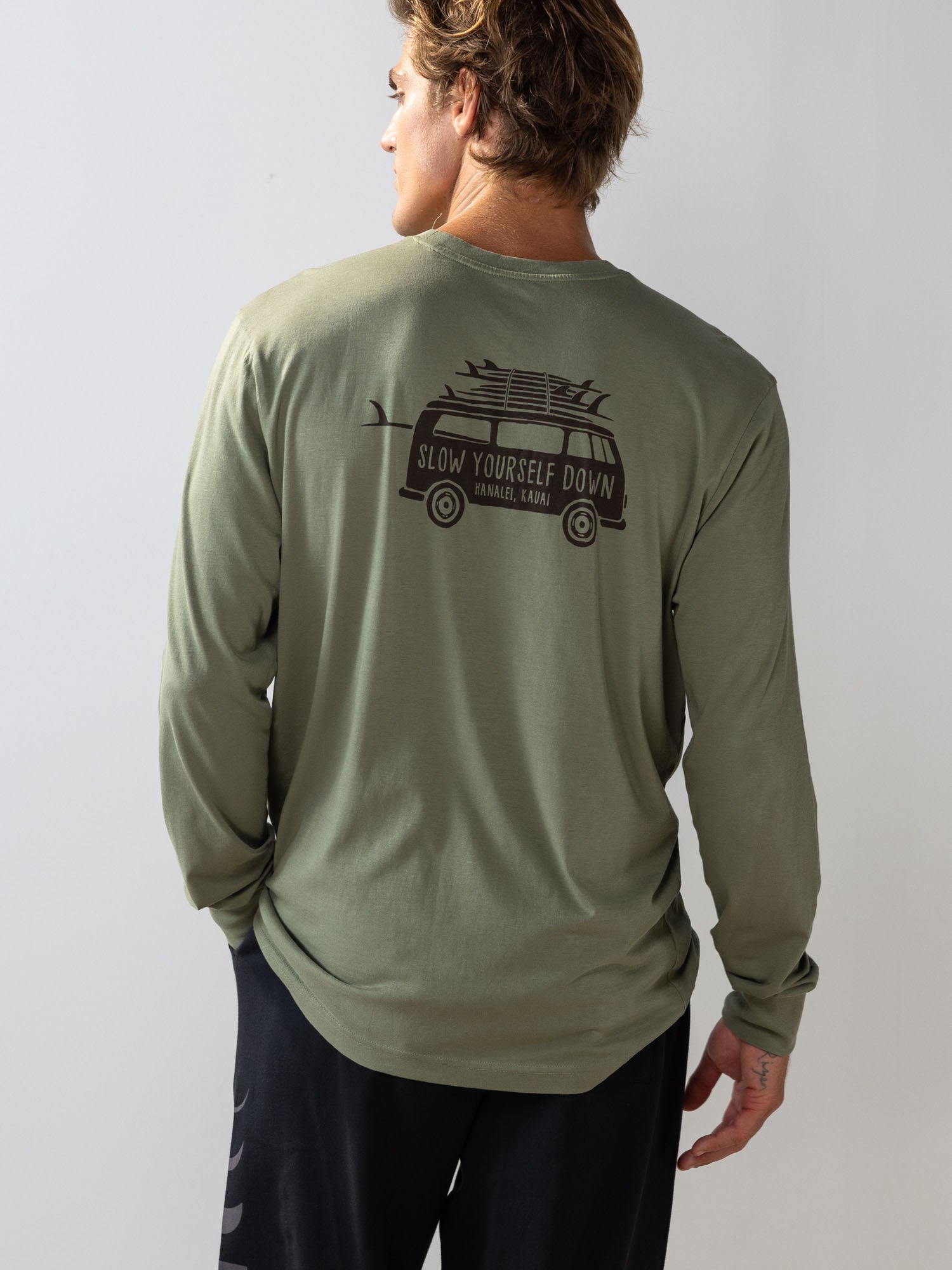 Surf Van L/S Pocket Tee | Organic Cotton | Slow Yourself Down - Mens Shirts