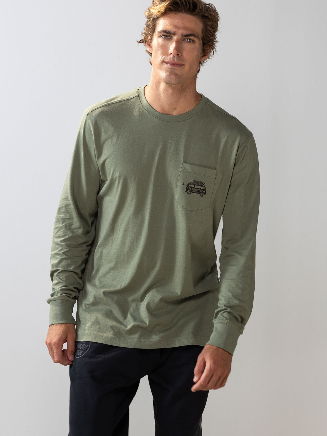 Surf Van L/S Pocket Tee | Organic Cotton | Slow Yourself Down - Mens Shirts