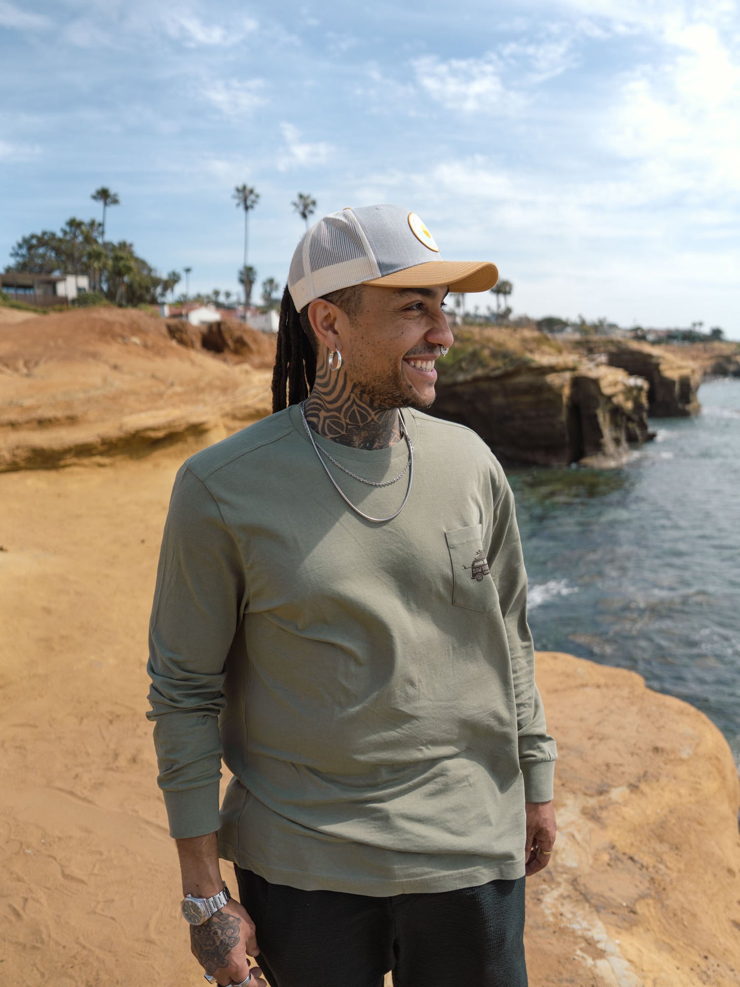 Surf Van L/S Pocket Tee | Organic Cotton | Slow Yourself Down - Mens Shirts
