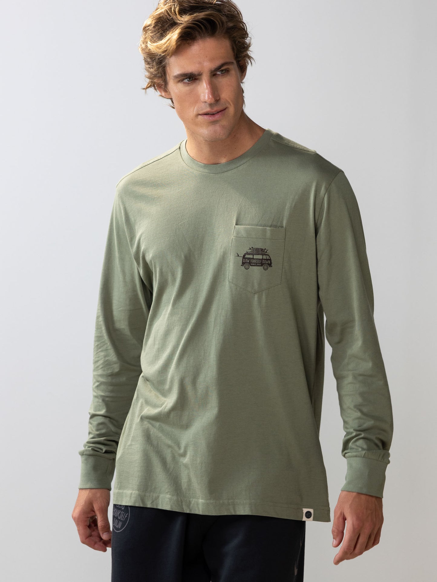 Surf Van L/S Pocket Tee | Organic Cotton | Slow Yourself Down - Mens Shirts
