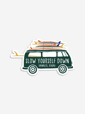 Surfer Van Sticker | Slow Yourself Down