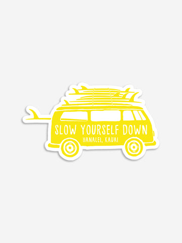 Surfer Van Sticker | Slow Yourself Down