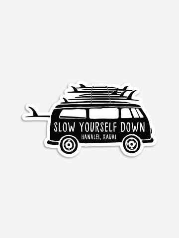 Surfer Van Sticker | Slow Yourself Down