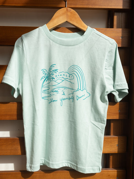 Toddler Beach Scene Tee | Organic Cotton | Slow Yourself Down - Kids Shirts