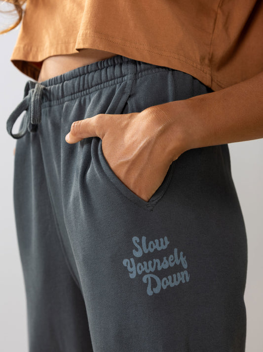 Womens Retro Sweatpant | Organic Cotton | Slow Yourself Down - Womens Sweatpants