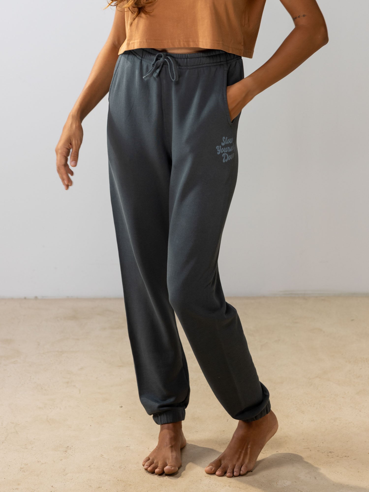 Womens Retro Sweatpant | Organic Cotton | Slow Yourself Down - Womens Sweatpants