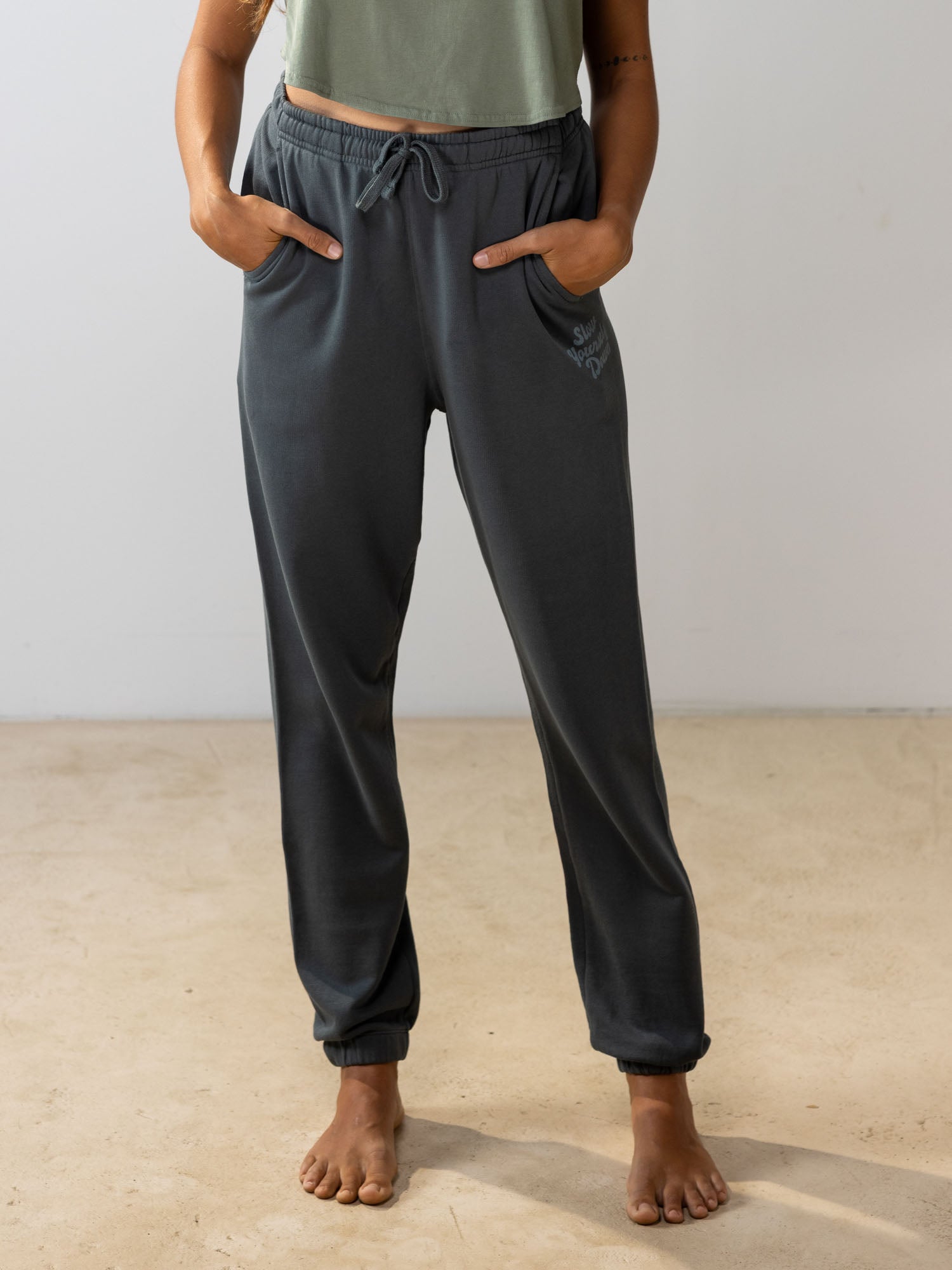 Womens Retro Sweatpant | Organic Cotton | Slow Yourself Down - Womens Sweatpants