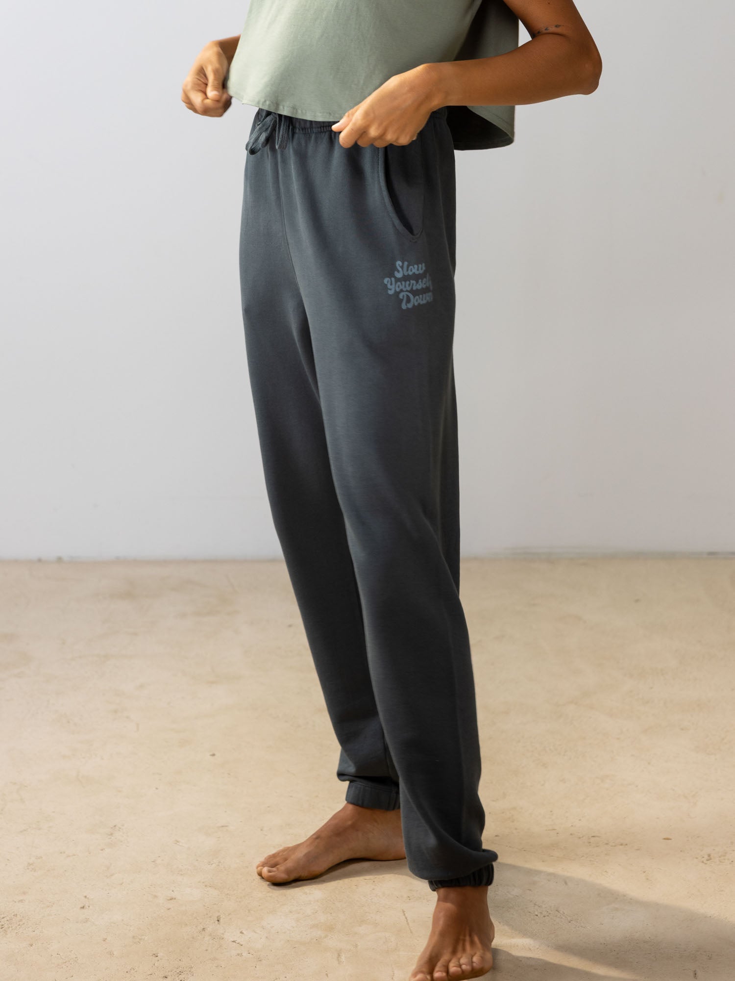 Womens Retro Sweatpant | Organic Cotton | Slow Yourself Down - Womens Sweatpants
