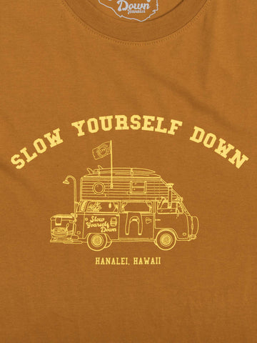 Adventure Van Golden Tee Mens Shirts - Slow Yourself Down