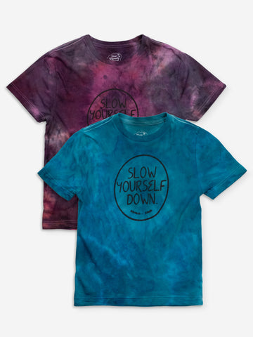 Kids Outline Circle Tie Dye Tee | Organic Cotton | Slow Yourself Down - Kids Shirts