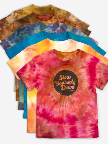 Kids Retro Distressed Tie-Dye | Organic Cotton | Slow Yourself Down - Kids Shirts