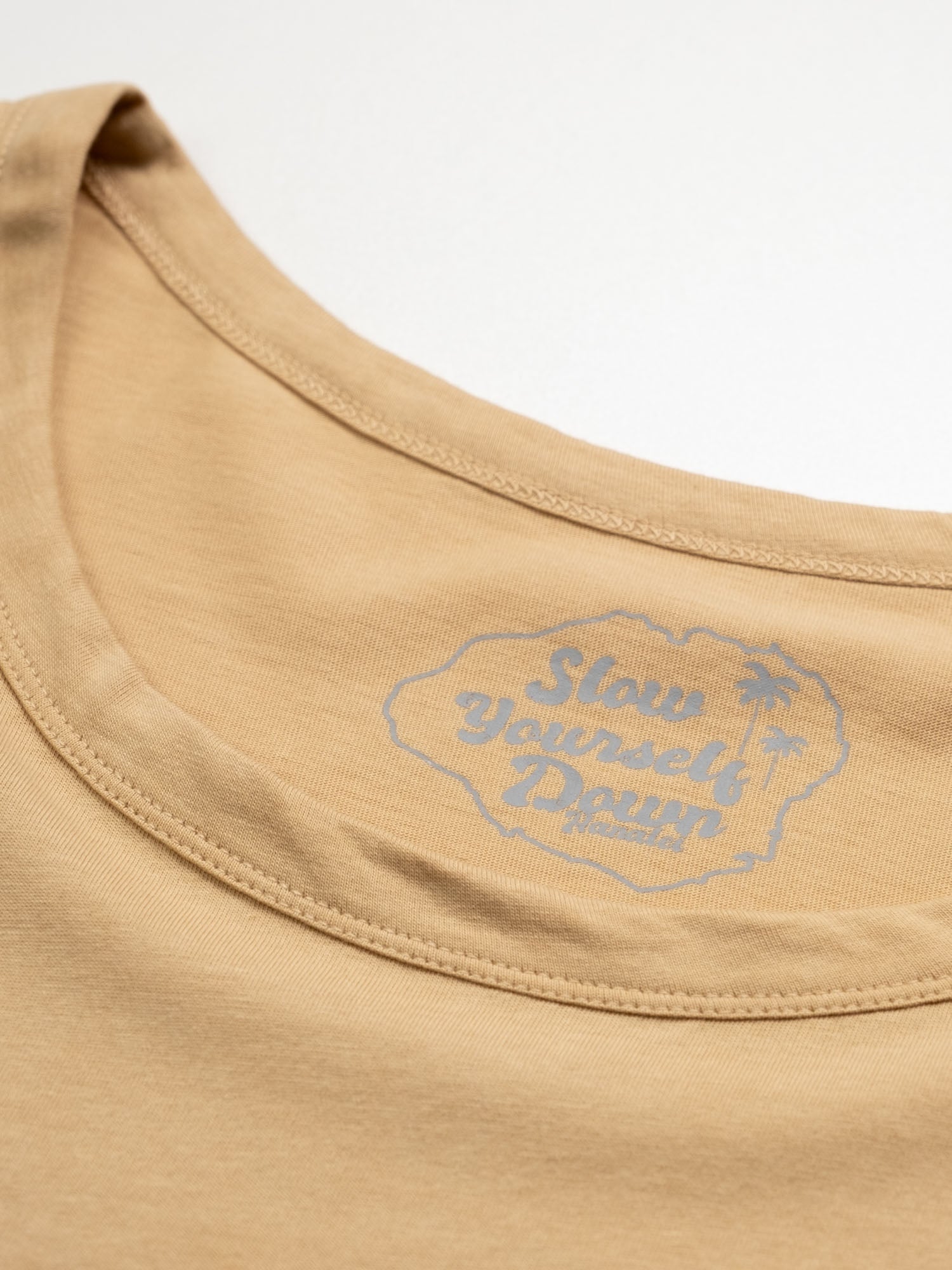 Retro Stamp Scoop Neck | Organic Cotton | Slow Yourself Down - Womens Shirts