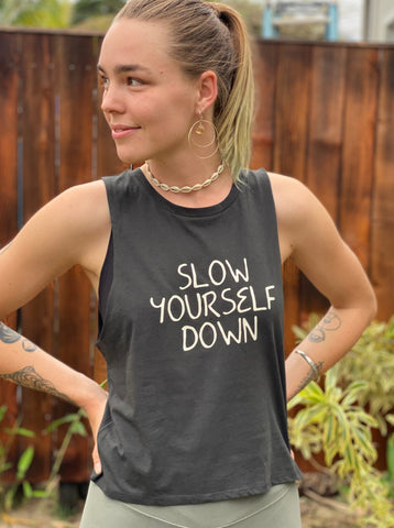 Original Teardrop Tank Womens Shirts - Slow Yourself Down