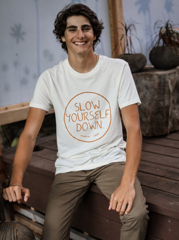 Classic Circle Outline Tee | Organic Cotton | Slow Yourself Down - Mens Shirts