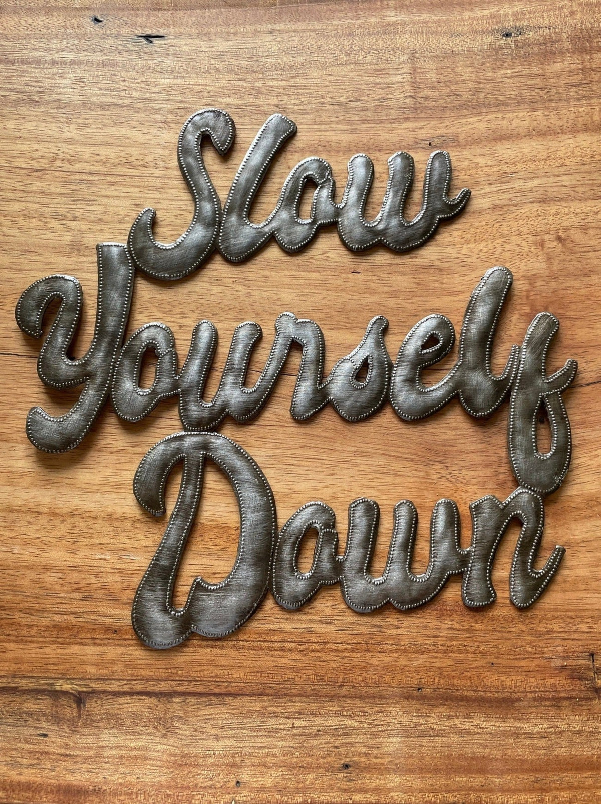 SYD Oil Drum Sign Signage - Slow Yourself Down
