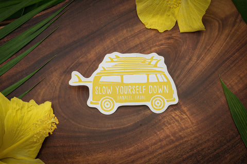 Surfer Van Sticker | Slow Yourself Down