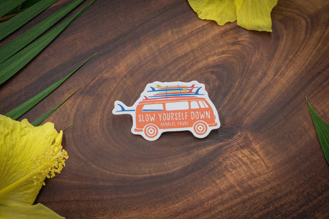 Surfer Van Sticker | Slow Yourself Down