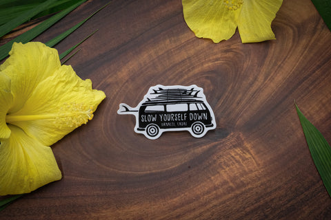 Surfer Van Sticker | Slow Yourself Down