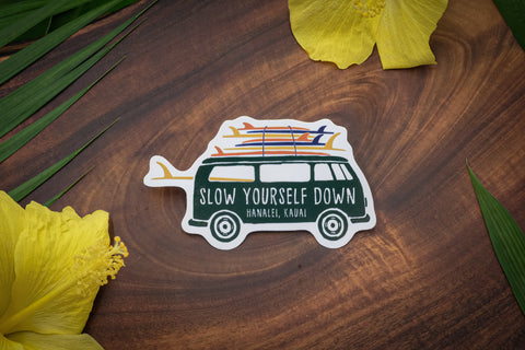 Surfer Van Sticker | Slow Yourself Down