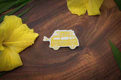 Surfer Van Sticker | Slow Yourself Down