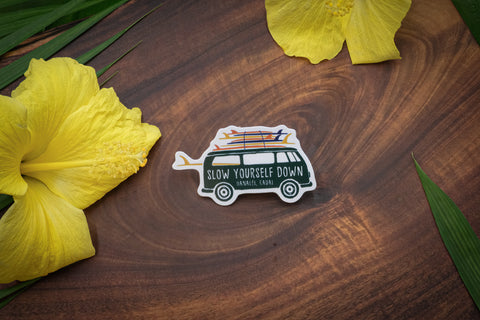 Surfer Van Sticker | Slow Yourself Down